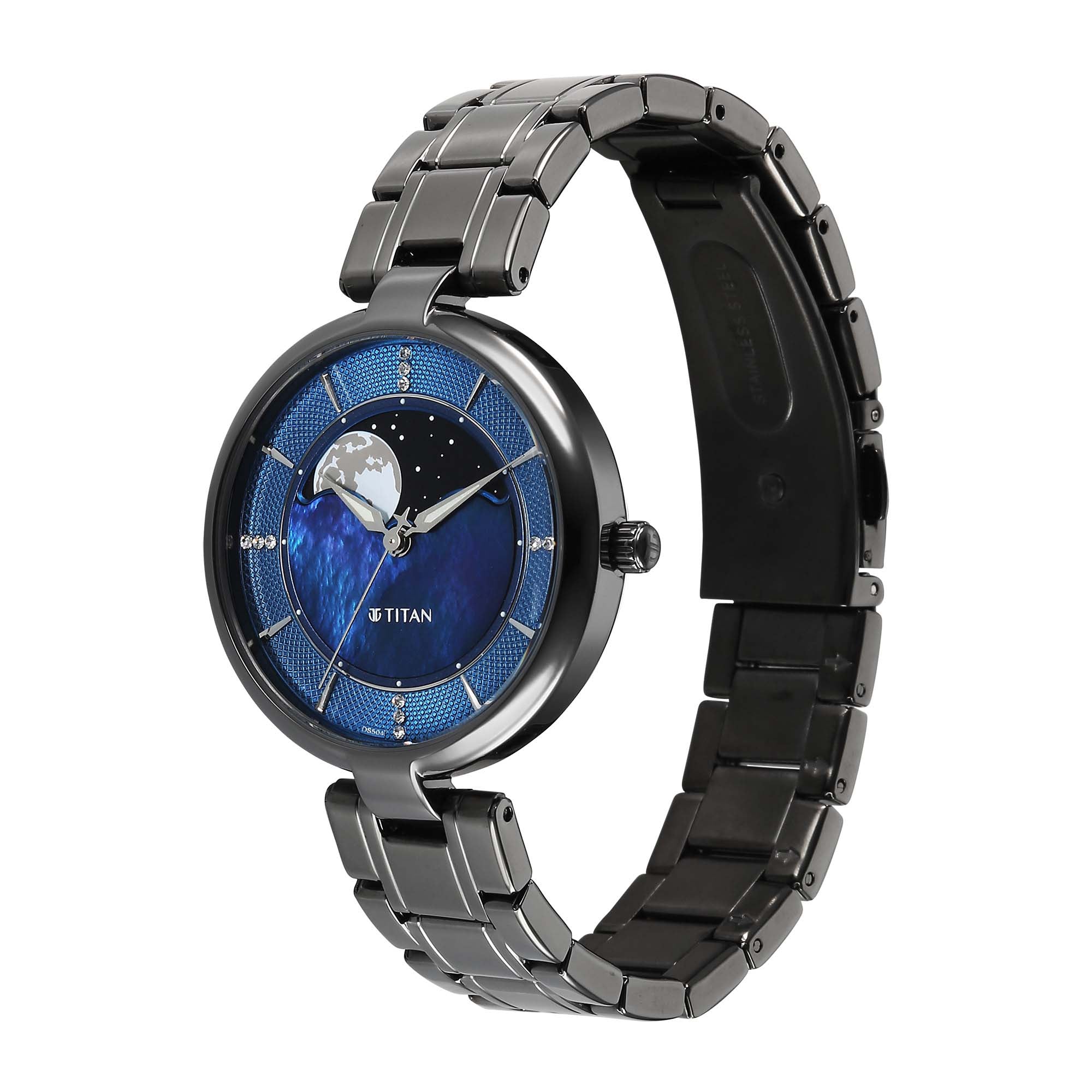 Titan, Men's, Analog Watch, Black Dial, with Stainless Steel Band, TI-95086QM01