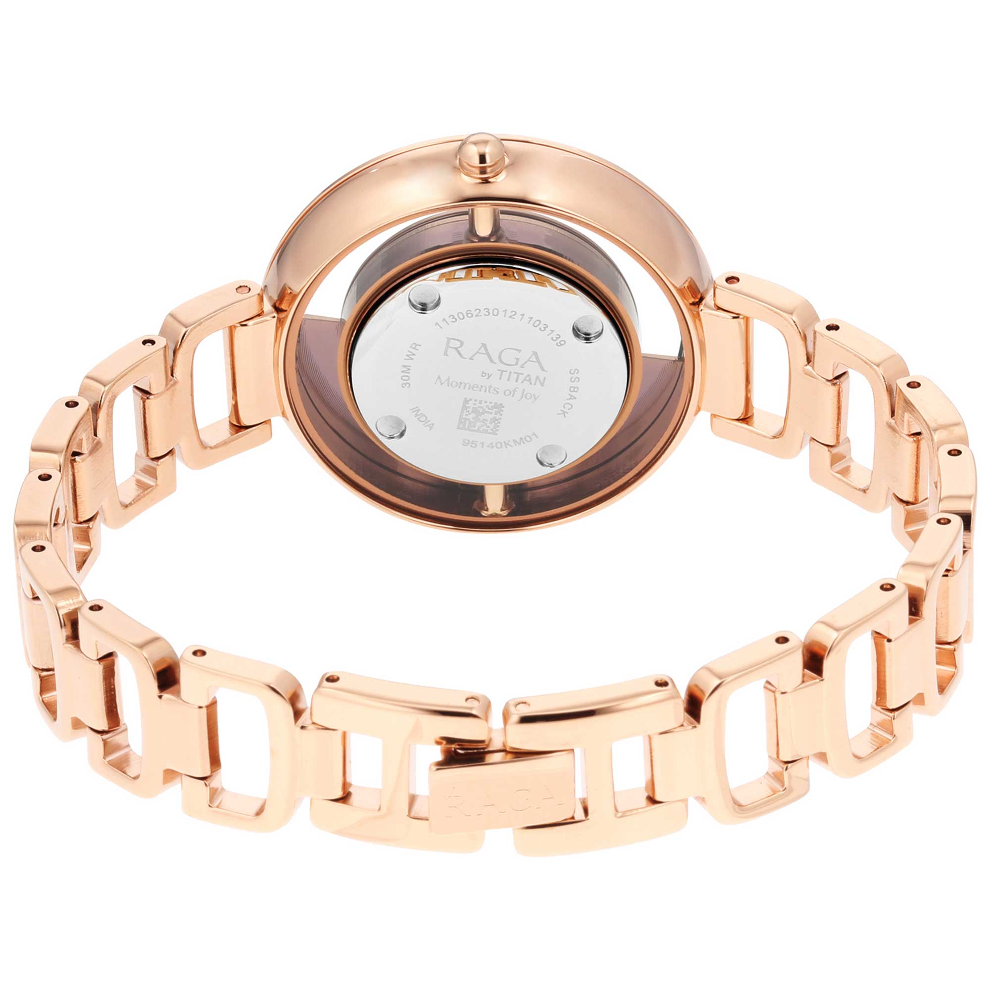 Titan Raga Moments Of Joy Women's Analog Watch Brown Dial With Gold Stainless Steel Band,9 - view 4