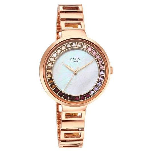Titan, Women, Analog, Watch, Mother of pearl Dial, Stainless steel Strap, 95150WM01