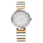 Titan Purple Women's Watch Analog mother of Pearl Dial with Two-Toned Stainless Steel Band, 95162KM01