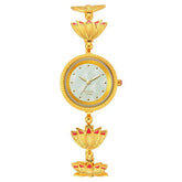 Titan Raga Masaba Collection Women's Watch Analog Green Dial with Gold Stainless Steel Band, 95174YM01