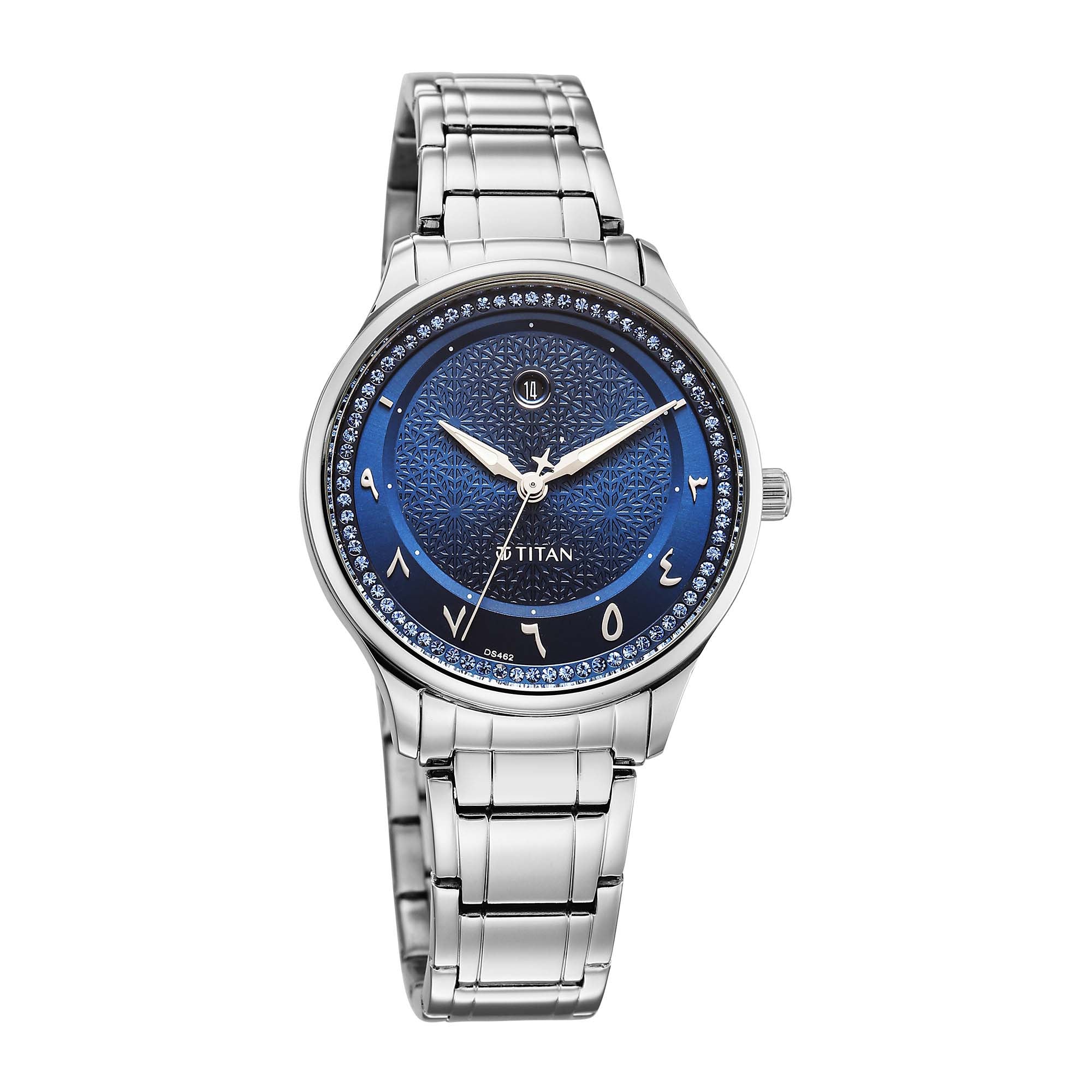 Titan, Men's, Analog Watch, Blue Dial, with Stainless Steel Band, TI-95185SM01