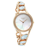 Titan Raga Women's Watch Analog Mother of Pearl Dial with Blue Chalcedony stone Band, 95190WM02