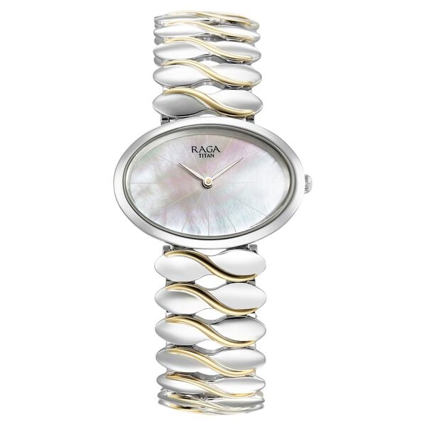 Titan Raga Women's Watch Analog Mother Of Pearl Dial with Stainless Steel Band, 95219VM01