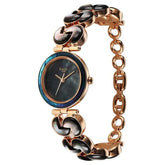 Titan Raga Power Pearls Women's Analog Watch Black Pearl Dial With Rose Gold Stainless Steel Band, 95233WM02