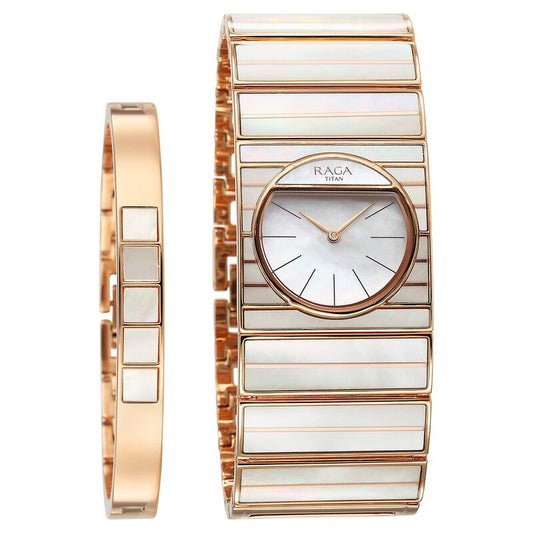 Titan, Women, Analog, Watch, Mother of pearl Dial, Stainless steel Strap, 95234WM01