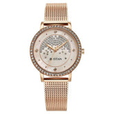 Titan Purple Women's Watch Analog Pink Dial with Rose Gold Mesh Band, 95236WM03
