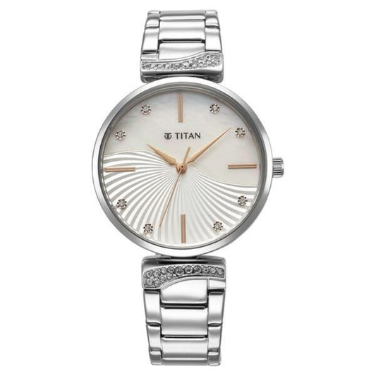 Titan, Women, Analog, Watch, Mother of pearl Dial, Stainless steel Strap, 95237SM01