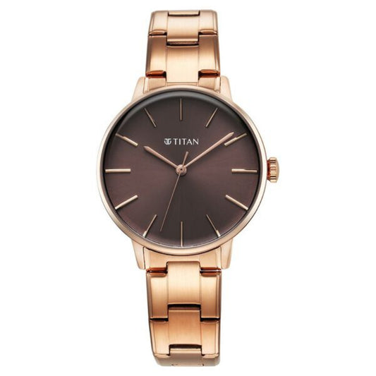 Titan, Women, Analog, Watch, Brown Dial, Stainless steel Strap, 95248WM01