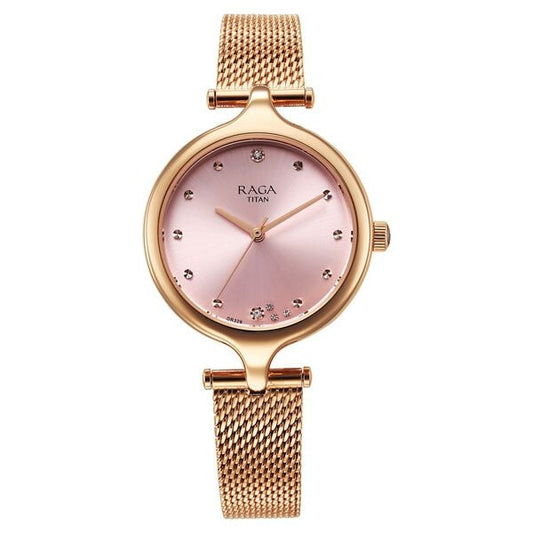 Titan, Women, Analog, Watch, Pink Dial, 95268WM01