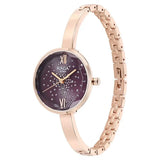 Titan Raga Showstopper Women's Watch Purple Dial with Rose Gold Stainless Steel Band, 95271WM01