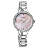 Titan Raga Showstopper Women's Watch Analog Mother of Pearl Dial with Silver Stainless Steel Band, 95275SM01