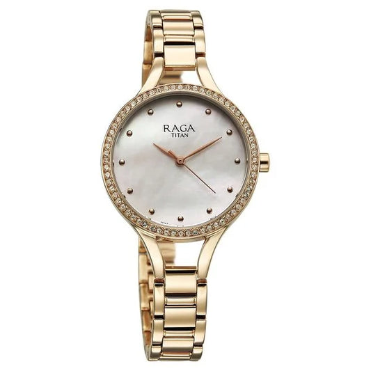 Titan, Men's, Analog Watch, Gold Dial, with Stainless Steel Band, TI-95275WM01