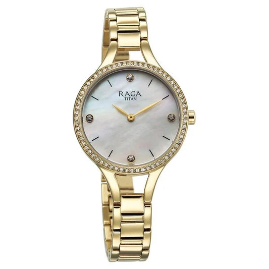 Titan, Men's, Analog Watch, Gold Dial, with Stainless Steel Band, TI-95275YM01