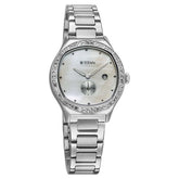 Titan Glamour Quartz Analog with Date Women's Watch with Mother Of Pearl Dial and Stainless Steel Strap, 95289SM01