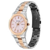 Titan Workday Wonders Quartz Analog Women's watch with Date and Pink Mother Of Pearl Dial with Stainless Steel Strap, 95295KM01