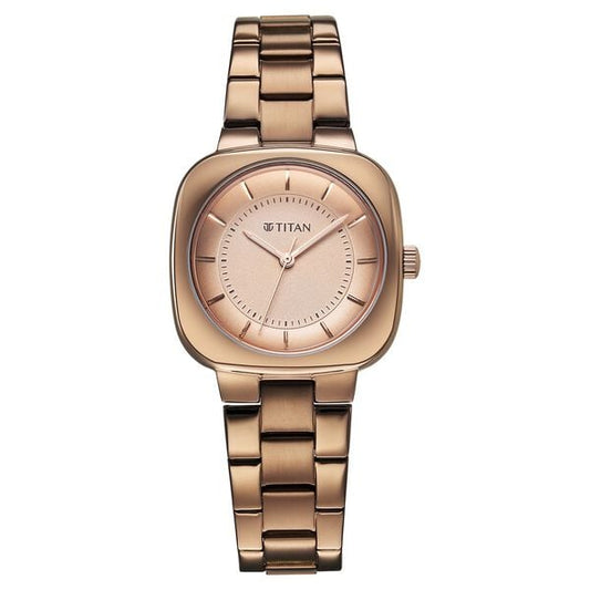 Titan, Women, Analog, Watch, Brown Dial, Stainless steel Strap, 95296QM01