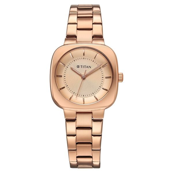 Titan Horizon Women's Watch Analog Rose Gold Dial & Stainless Steel Band, 95296WM01