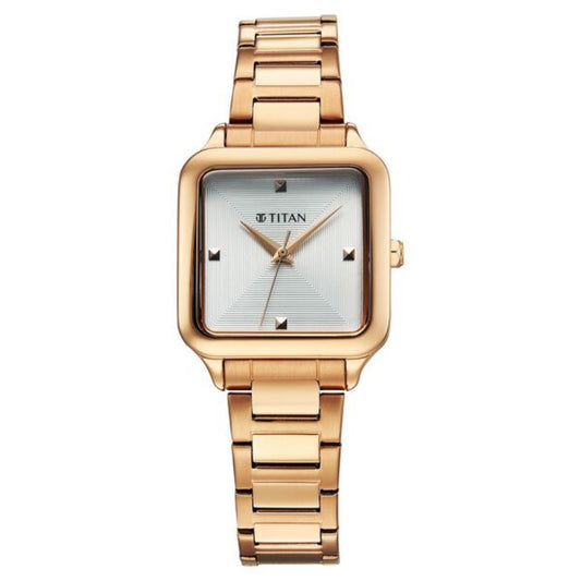 Titan, Women, Analog, Watch, White Dial, Stainless steel Strap, 95297WM01