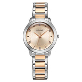 Titan Horizon Women's Watch Analog Rose Gold Dial with Two-Toned Stainless Steel Band, 95299KM01
