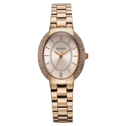 Titan, Women, Analog, Watch, Gold Dial, Stainless steel Strap, 95304WM01