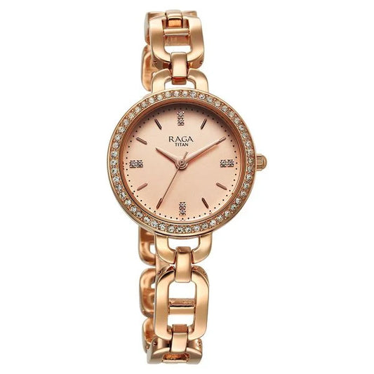 Titan, Men's, Analog Watch, Gold Dial, with Stainless Steel Band, TI-95305WM01