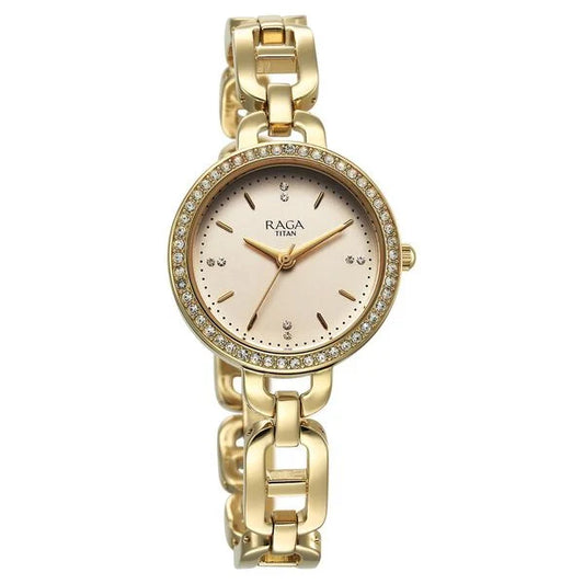 Titan, Men's, Analog Watch, Gold Dial, with Stainless Steel Band, TI-95305YM01