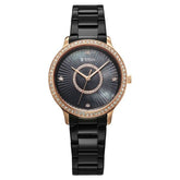 Titan Glamour Quartz Analog Women's Watch With Black Dial and Black Stainless Steel Strap,95314KM01