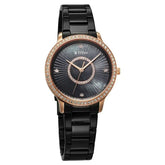 Titan Glamour Quartz Analog Women's Watch With Black Dial and Black Stainless Steel Strap,95314KM01