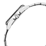 Titan Glamour Quartz Multifunction Analog Women's watch with Black Dial and Silver Stainless Steel Strap, 95315KM01