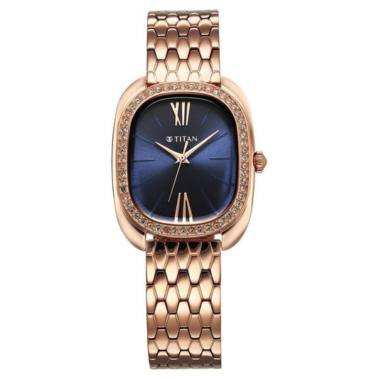 Titan, Women, Analog, Watch, Blue Dial, Stainless steel Strap, 95317WM01