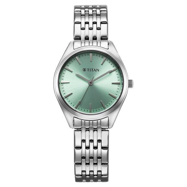 Titan Workmode Quartz Analog Women's Watch With Green Dial With Stainless Steel Strap,95322SM01