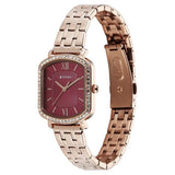 Titan Purple Metro Quartz Analog Women's Watch with Red Dial and Rose Gold Plated Stainless Steel Strap, 95323WM01