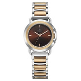 Titan Workwear Women's Watch Analog Brown Dial with Two Toned Stainless Steel Band, 95324KM01