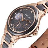 Titan Glamour Women's Quartz Multifunction Watch Grey Dial With Two Toned Steel & Ceramic Strap, 95325KD02