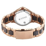 Titan Glamour Women's Quartz Multifunction Watch Grey Dial With Two Toned Steel & Ceramic Strap, 95325KD02
