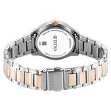 Titan Glamour Women's Quartz Analog Watch Silver Dial With Two Toned Stainless Steel Strap, 95326KM01