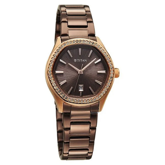 Titan, Men's, Analog Watch, Brown Dial, with Stainless Steel Band, TI-95326KM02