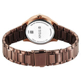 Titan Glamour Women's Quartz Analog  Watch Brown Dial With Two Toned Stainless Steel Strap, 95326KM02