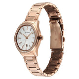 Titan Glamour Women's Quartz Analog Watch White  Dial With Rose Gold Stainless Steel Strap, 95326WM01