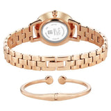 Titan Raga Glimmers Quartz Analog Women's Watch with Red Mother of Pearl Dial and Rose Gold Metal Strap, 95327WM01