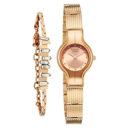Titan, Men's, Analog Watch, Gold Dial, with Stainless Steel Band, TI-95328WM01