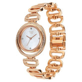 Titan Raga Glimmers Quartz Analog Women's Watch with Mother of Pearl Dial and Rose Gold Metal Strap, 95329WM01