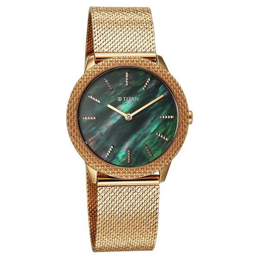 Titan, Men's, Analog Watch, Gold Dial, with Stainless Steel Band, TI-95331WM01