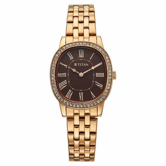 Titan, Men's, Analog Watch, Gold Dial, with Stainless Steel Band, TI-95332WM01