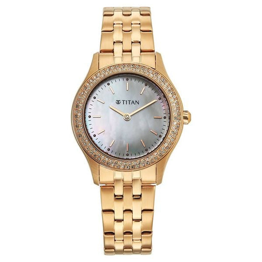 Titan, Men's, Analog Watch, Gold Dial, with Stainless Steel Band, TI-95335WM01