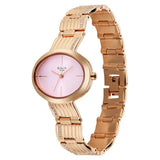 Titan Raga Glimmers Quartz Analog Women's Watch with Pink Dial and Rose Gold Metal Strap, 95362WM01