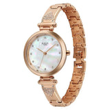 Titan Raga Glimmers Quartz Analog Women's watch with Mother of Pearl Dial and Rose Gold Metal Strap, 95363WM01