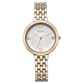 Titan TI-95364KM01 white dial women watch