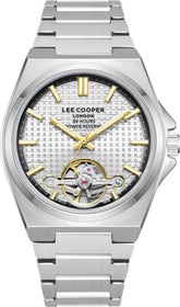 Lee Cooper Men's Automatic Watch Silver Dial with Silver Metal Band,LC08229.330